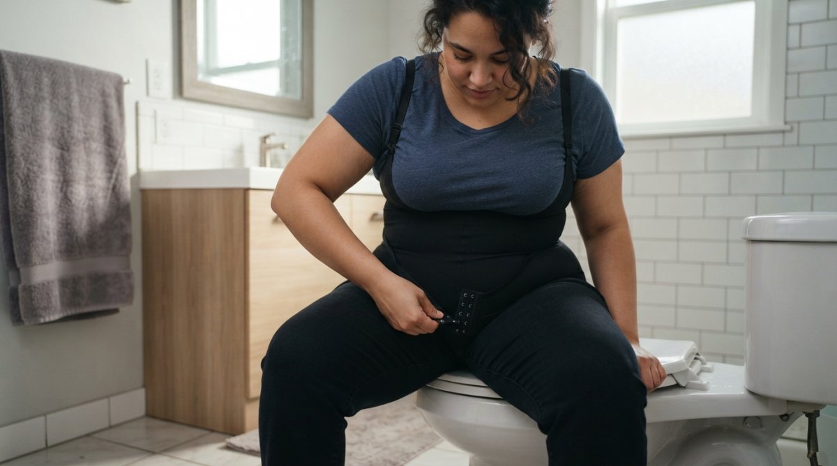 Shapewear with Crotch Hooks for Bathroom Use